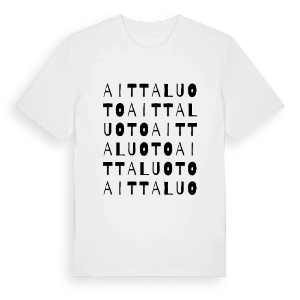 Aittaluoto ordlek t-shirt – ekologisk bomull t-shirt från Pinshirt
