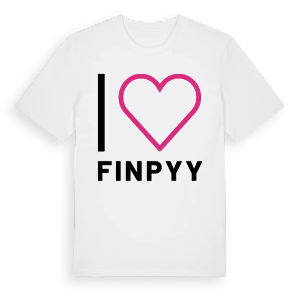 Jag älskar Finpyy t-shirt stort tryck – ekologisk bomull t-shirt från Pinshirt