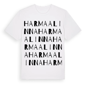 Harmaalinna ordlek t-shirt – ekologisk bomull t-shirt från Pinshirt