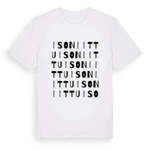 Isoniittu ordlek t-shirt – ekologisk bomull t-shirt från Pinshirt