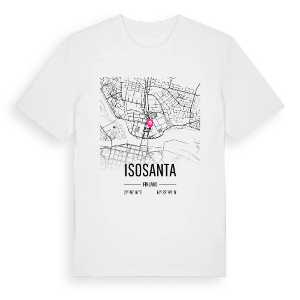 Isosanta karta t-shirt – ekologisk bomull t-shirt från Pinshirt