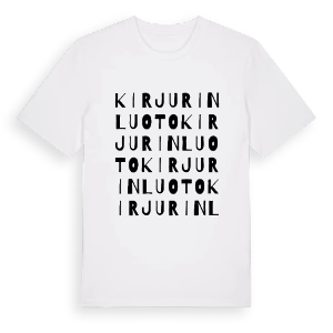 Kirjurinluoto ordlek t-shirt – ekologisk bomull t-shirt från Pinshirt