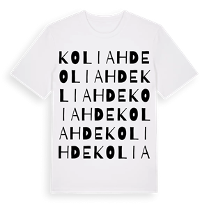 Koliahde ordlek t-shirt – ekologisk bomull t-shirt från Pinshirt