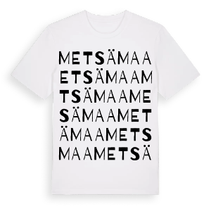 Metsämaa ordlek t-shirt – ekologisk bomull t-shirt från Pinshirt