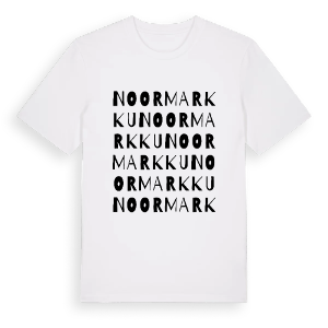 Noormarkku ordlek t-shirt – ekologisk bomull t-shirt från Pinshirt