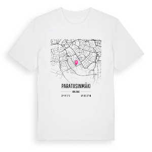 Paratiisinmäki karta t-shirt – ekologisk bomull t-shirt från Pinshirt