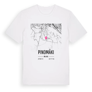 Pinomäki karta t-shirt – ekologisk bomull t-shirt från Pinshirt
