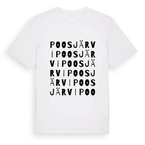 Poosjärvi ordlek t-shirt – ekologisk bomull t-shirt från Pinshirt