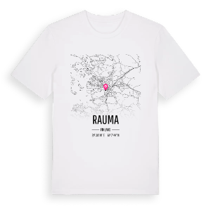 Rauma karta t-shirt – ekologisk bomull t-shirt från Pinshirt