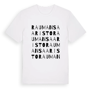 Rauman saaristo ordlek t-shirt – ekologisk bomull t-shirt från Pinshirt