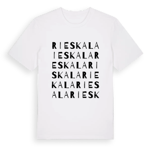 Rieskala ordlek t-shirt – ekologisk bomull t-shirt från Pinshirt
