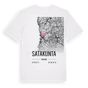 Satakunta karta t-shirt – ekologisk bomull t-shirt från Pinshirt