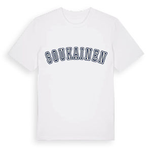Soukainen college t-shirt – ekologisk bomull t-shirt från Pinshirt