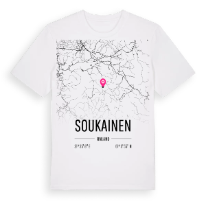 Soukainen karta t-shirt – ekologisk bomull t-shirt från Pinshirt