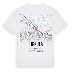 Tikkula karta t-shirt – ekologisk bomull t-shirt från Pinshirt