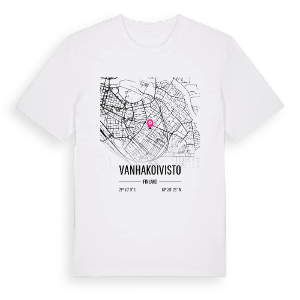 Vanhakoivisto karta t-shirt – ekologisk bomull t-shirt från Pinshirt
