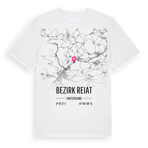 Bezirk Reiat karta t-shirt – ekologisk bomull t-shirt från Pinshirt