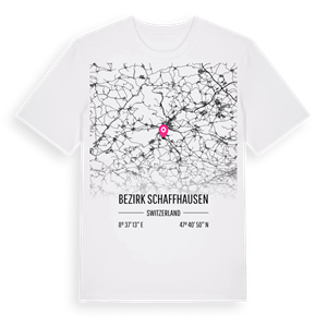 Bezirk Schaffhausen karta t-shirt – ekologisk bomull t-shirt från Pinshirt