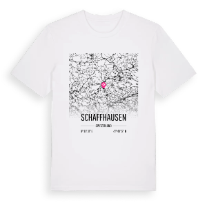 Schaffhausen karta t-shirt – ekologisk bomull t-shirt från Pinshirt