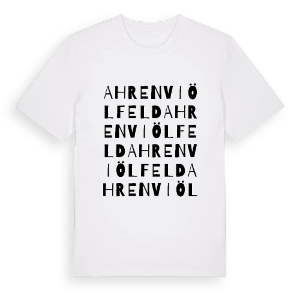 Ahrenviölfeld ordlek t-shirt – ekologisk bomull t-shirt från Pinshirt