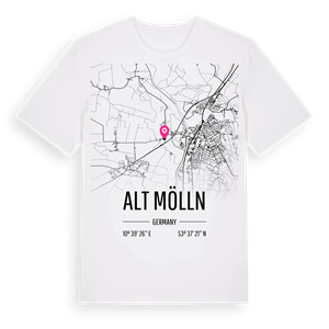Alt Mölln karta t-shirt – ekologisk bomull t-shirt från Pinshirt