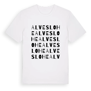Alveslohe ordlek t-shirt – ekologisk bomull t-shirt från Pinshirt