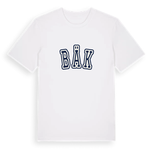 Bäk college t-shirt – ekologisk bomull t-shirt från Pinshirt