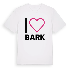 Jag älskar Bark t-shirt stort tryck – ekologisk bomull t-shirt från Pinshirt