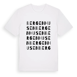 Bergenhusen ordlek t-shirt – ekologisk bomull t-shirt från Pinshirt