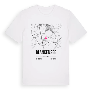 Blankensee karta t-shirt – ekologisk bomull t-shirt från Pinshirt