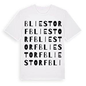 Bliestorf ordlek t-shirt – ekologisk bomull t-shirt från Pinshirt