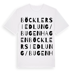 Böcklersiedlung/Bugenhagen ordlek t-shirt – ekologisk bomull t-shirt från Pinshirt