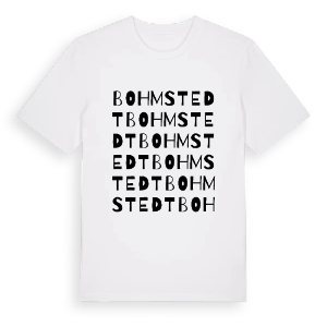 Bohmstedt ordlek t-shirt – ekologisk bomull t-shirt från Pinshirt