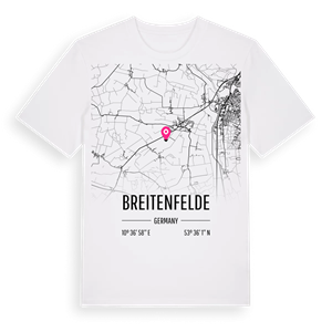 Breitenfelde karta t-shirt – ekologisk bomull t-shirt från Pinshirt