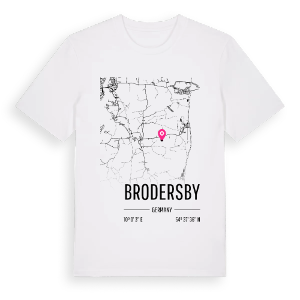 Brodersby karta t-shirt – ekologisk bomull t-shirt från Pinshirt