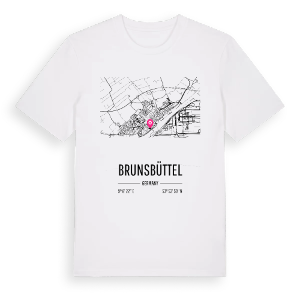 Brunsbüttel karta t-shirt – ekologisk bomull t-shirt från Pinshirt