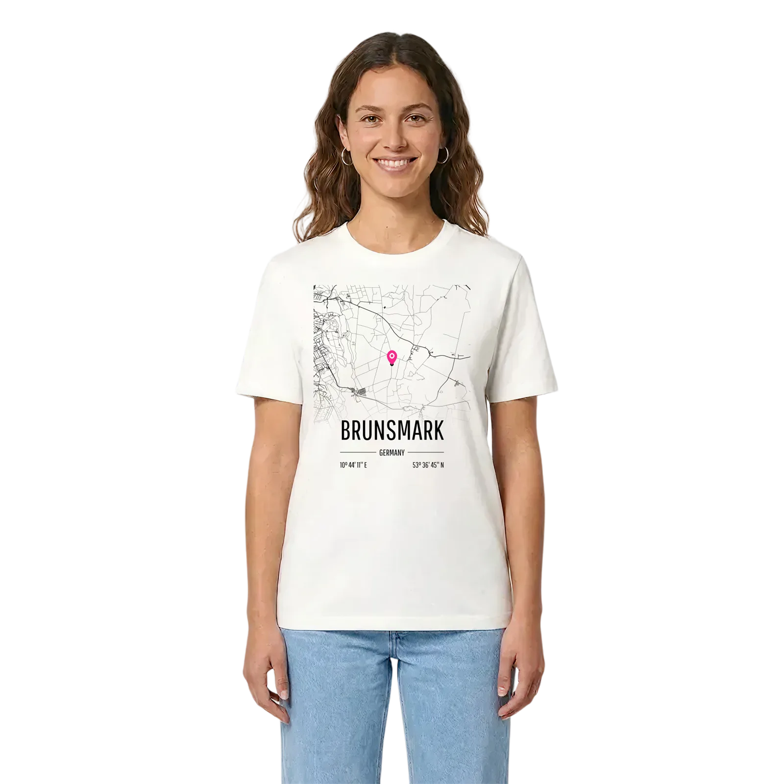 Brunsmark karta t-shirt – White, i miljö