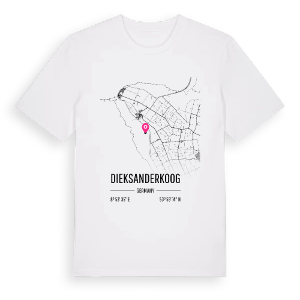 Dieksanderkoog karta t-shirt – ekologisk bomull t-shirt från Pinshirt