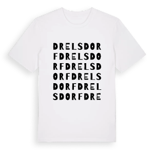Drelsdorf ordlek t-shirt – ekologisk bomull t-shirt från Pinshirt