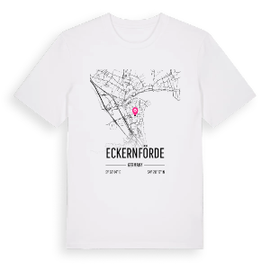 Eckernförde karta t-shirt – ekologisk bomull t-shirt från Pinshirt