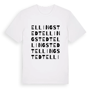 Ellingstedt ordlek t-shirt – ekologisk bomull t-shirt från Pinshirt