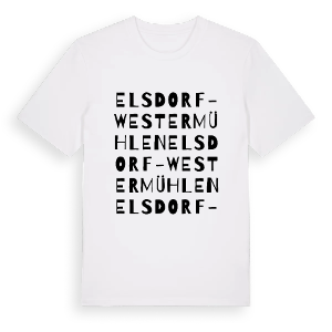 Elsdorf-Westermühlen ordlek t-shirt – ekologisk bomull t-shirt från Pinshirt