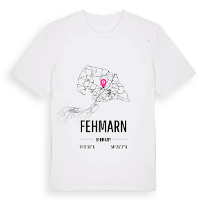 Fehmarn karta t-shirt – ekologisk bomull t-shirt från Pinshirt
