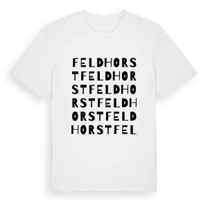 Feldhorst ordlek t-shirt – ekologisk bomull t-shirt från Pinshirt