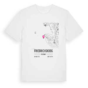 Friedrichskoog karta t-shirt – ekologisk bomull t-shirt från Pinshirt