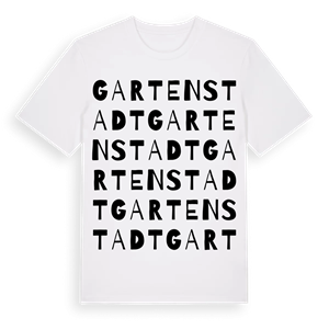 Gartenstadt ordlek t-shirt – ekologisk bomull t-shirt från Pinshirt
