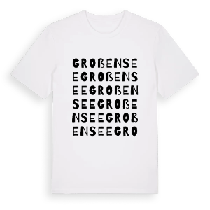Großensee ordlek t-shirt – ekologisk bomull t-shirt från Pinshirt