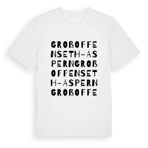 Groß Offenseth-Aspern ordlek t-shirt – ekologisk bomull t-shirt från Pinshirt