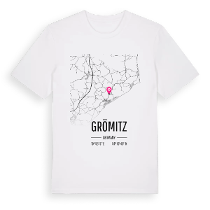 Grömitz karta t-shirt – ekologisk bomull t-shirt från Pinshirt