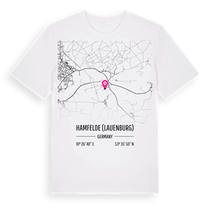Hamfelde (Lauenburg) karta t-shirt – ekologisk bomull t-shirt från Pinshirt